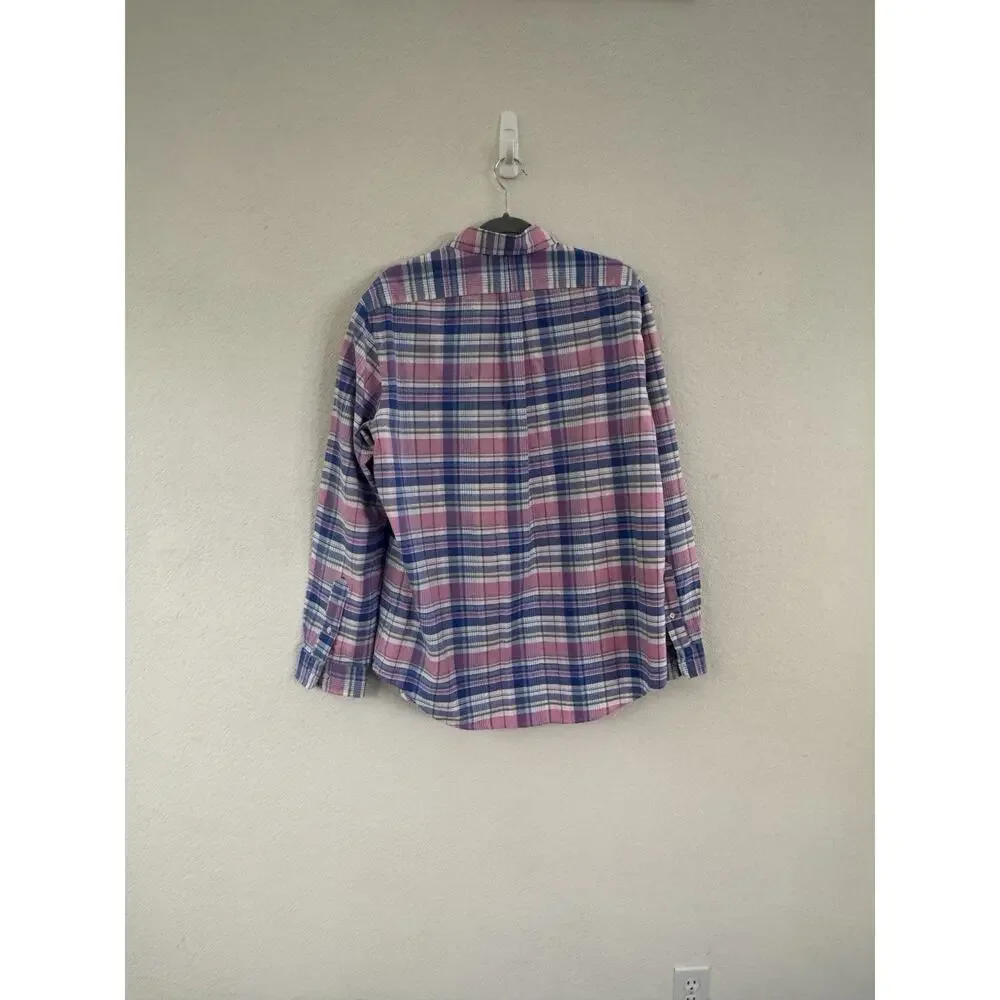 Polo Ralph Lauren Pink/Navy Plaid Classic Fit Performance Button Down Shirt (L)